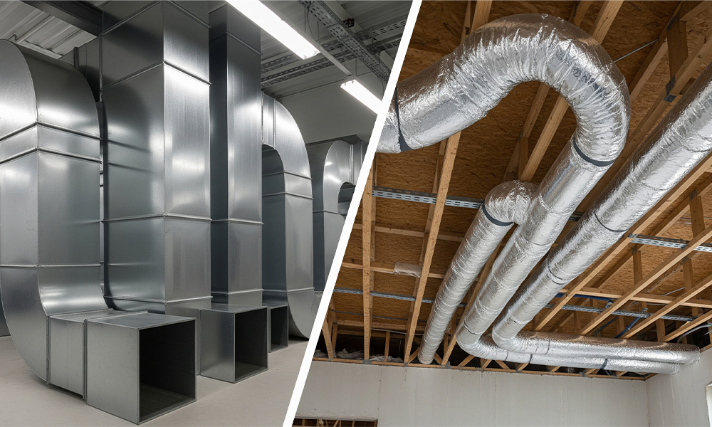 کانال سازی هوا با ورق گالوانیزه یا فلکسیبل ، کدام بهتر است؟